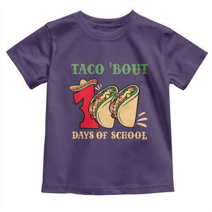 Funny Taco 'Bout 100 Days Of School Toddler T Shirt Sombrero Mexican Teachers TS11 Purple Print Your Wear