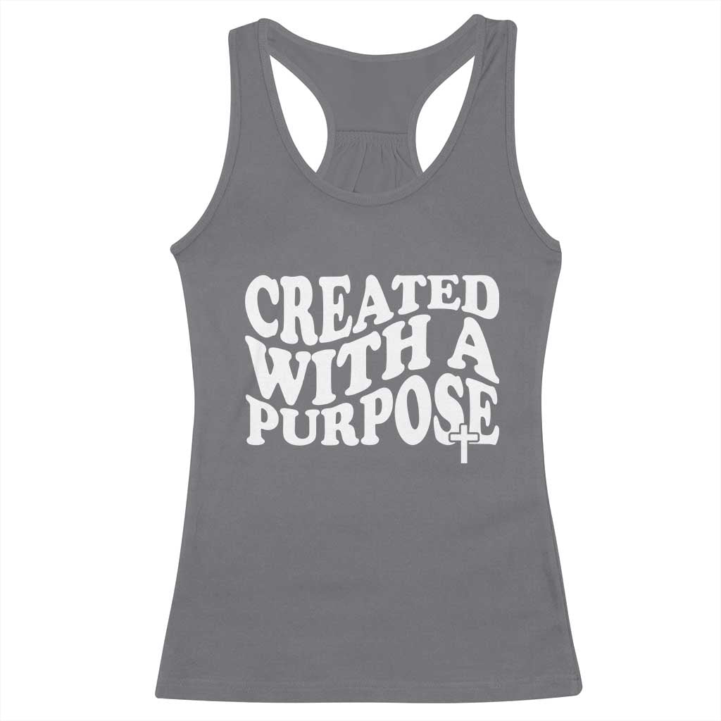 Created With A Purpose Christian Racerback Tank Top Inspirational Religious Bible Verse TS11 Charcoal Print Your Wear