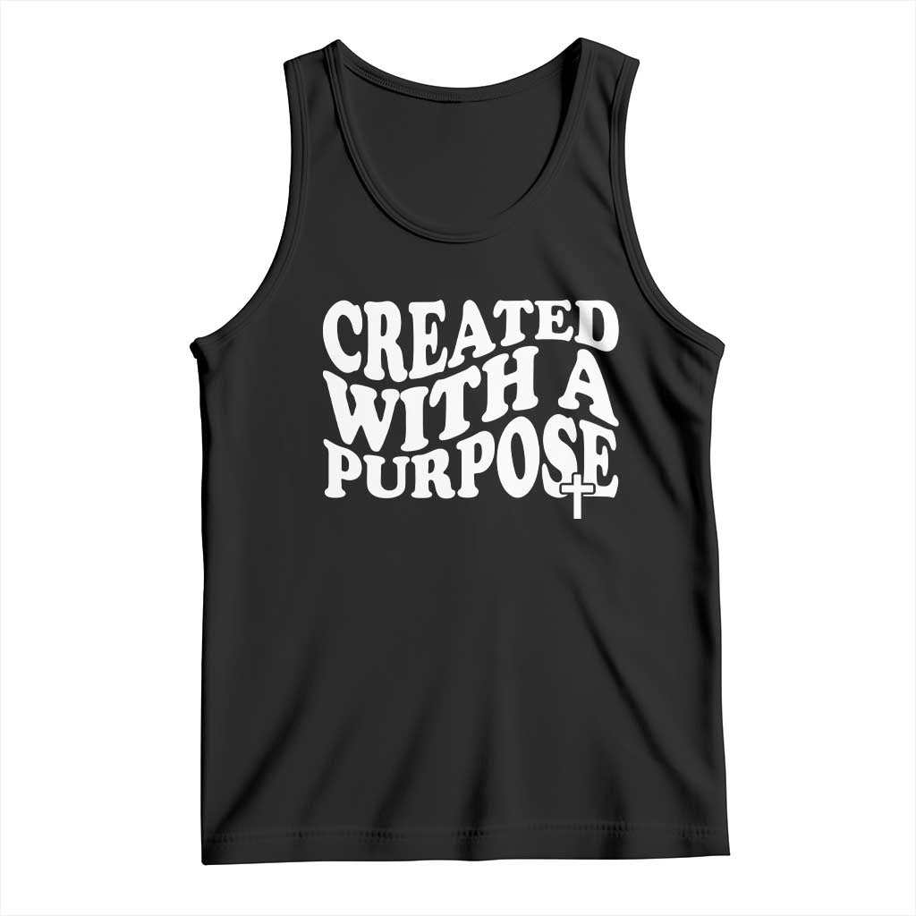 Created With A Purpose Christian Tank Top Inspirational Religious Bible Verse TS11 Black Print Your Wear