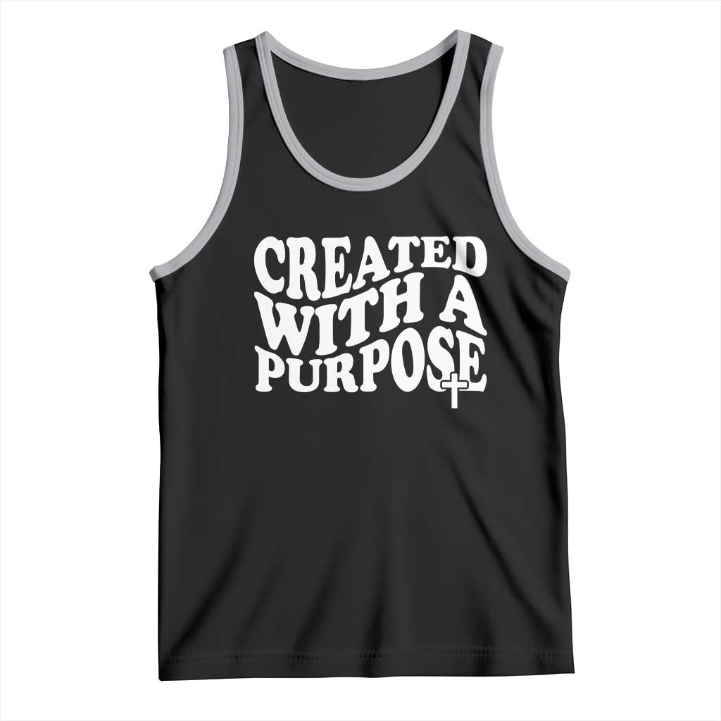 Created With A Purpose Christian Tank Top Inspirational Religious Bible Verse TS11 Black Athletic Heather Print Your Wear