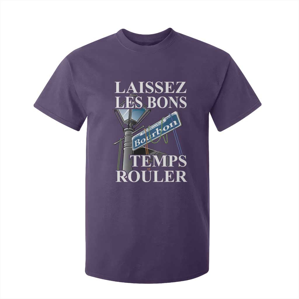 Funny Mardi Gras Laissez Les Bons Temps Rouler T Shirt For Kid Bourbon Street Sign TS11 Purple Print Your Wear