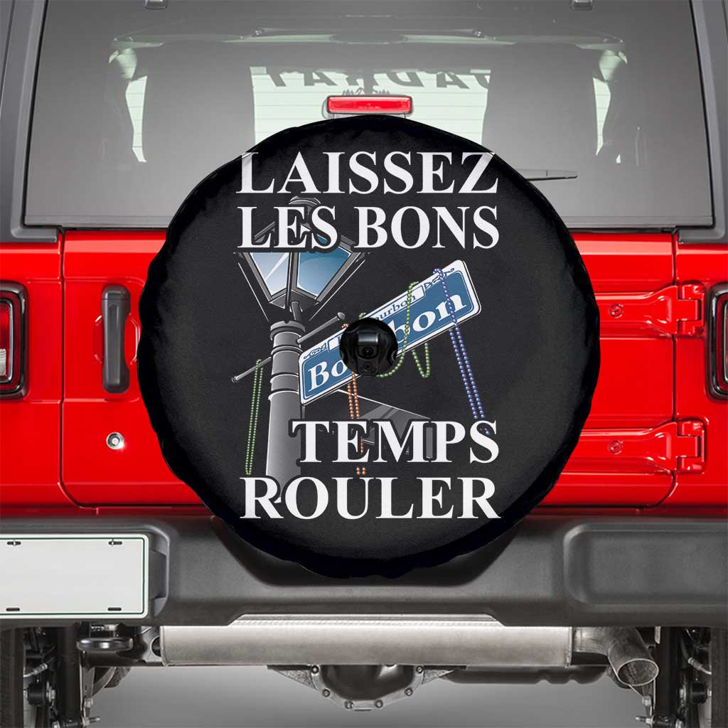 Funny Mardi Gras Laissez Les Bons Temps Rouler Spare Tire Cover Bourbon Street Sign TS11 Black Print Your Wear