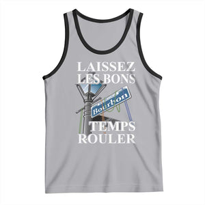 Funny Mardi Gras Laissez Les Bons Temps Rouler Tank Top Bourbon Street Sign TS11 Athletic Heather Black Print Your Wear
