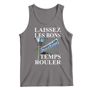 Funny Mardi Gras Laissez Les Bons Temps Rouler Tank Top Bourbon Street Sign TS11 Deep Heather Print Your Wear