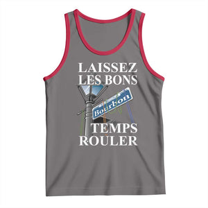 Funny Mardi Gras Laissez Les Bons Temps Rouler Tank Top Bourbon Street Sign TS11 Deep Heather Red Print Your Wear