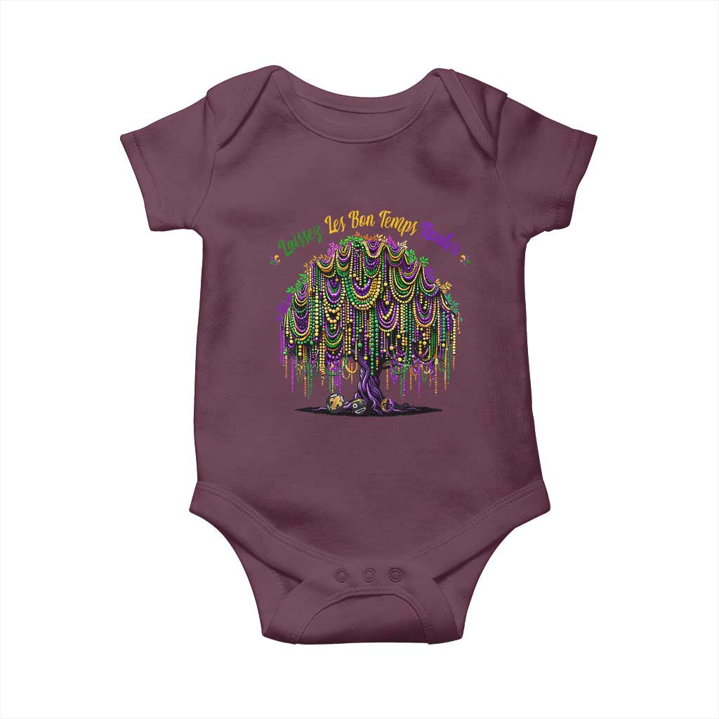 Funny Mardi Gras Bead Tree Carnival New Orleans Coconut Baby Onesie TS11 Maroon Print Your Wear