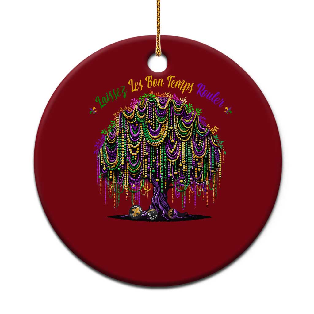 Funny Mardi Gras Bead Tree Carnival New Orleans Coconut Ceramic Ornament TS11 1pc Red Print Your Wear