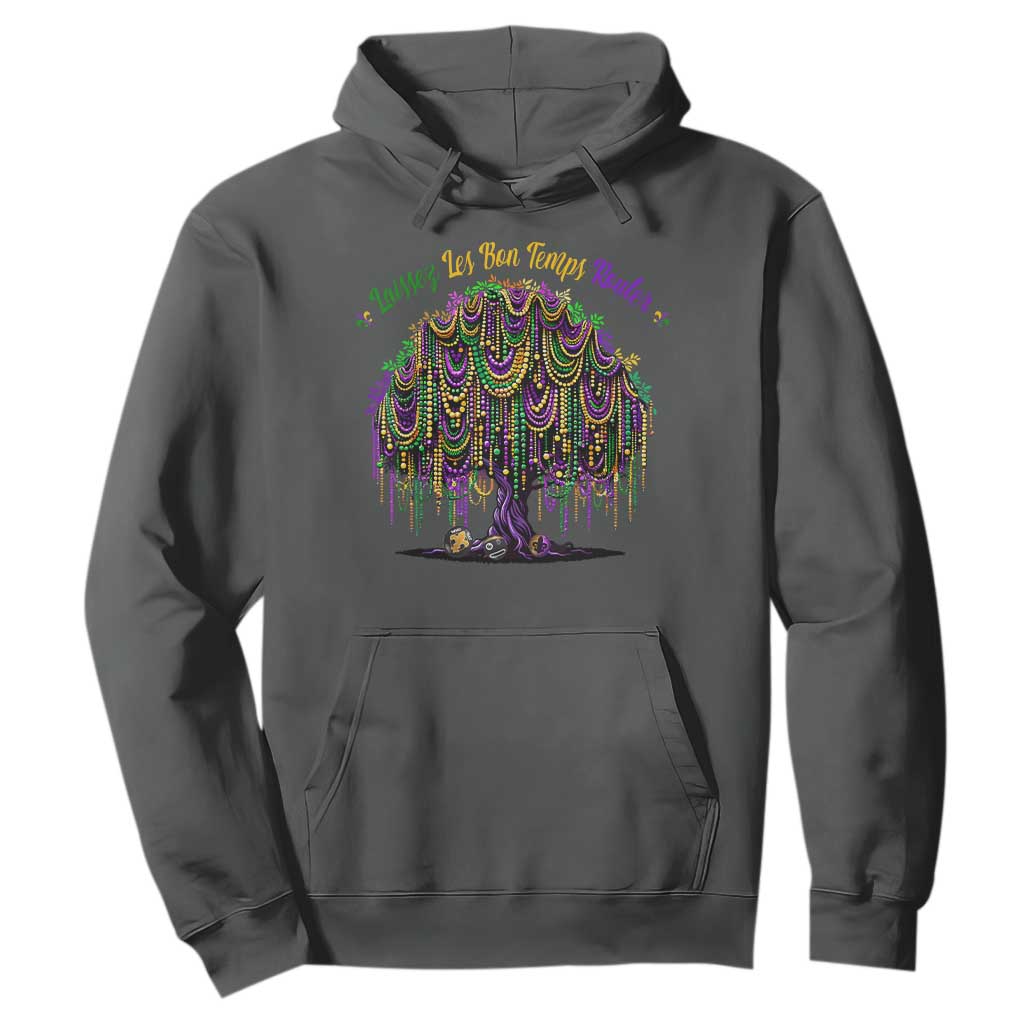 Funny Mardi Gras Bead Tree Carnival New Orleans Coconut Hoodie TS11 Dark Heather Print Your Wear