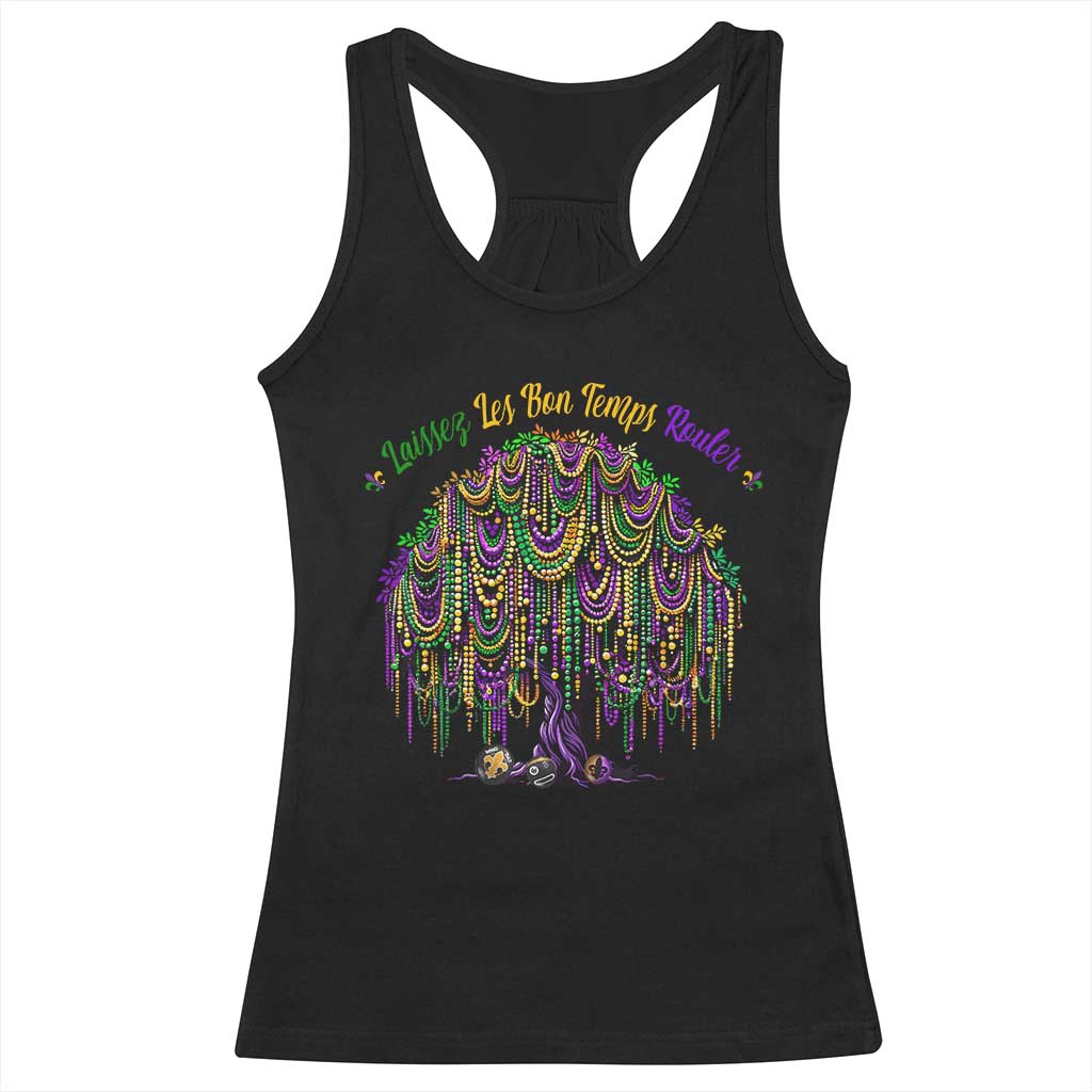 Funny Mardi Gras Bead Tree Carnival New Orleans Coconut Racerback Tank Top TS11 Black Print Your Wear