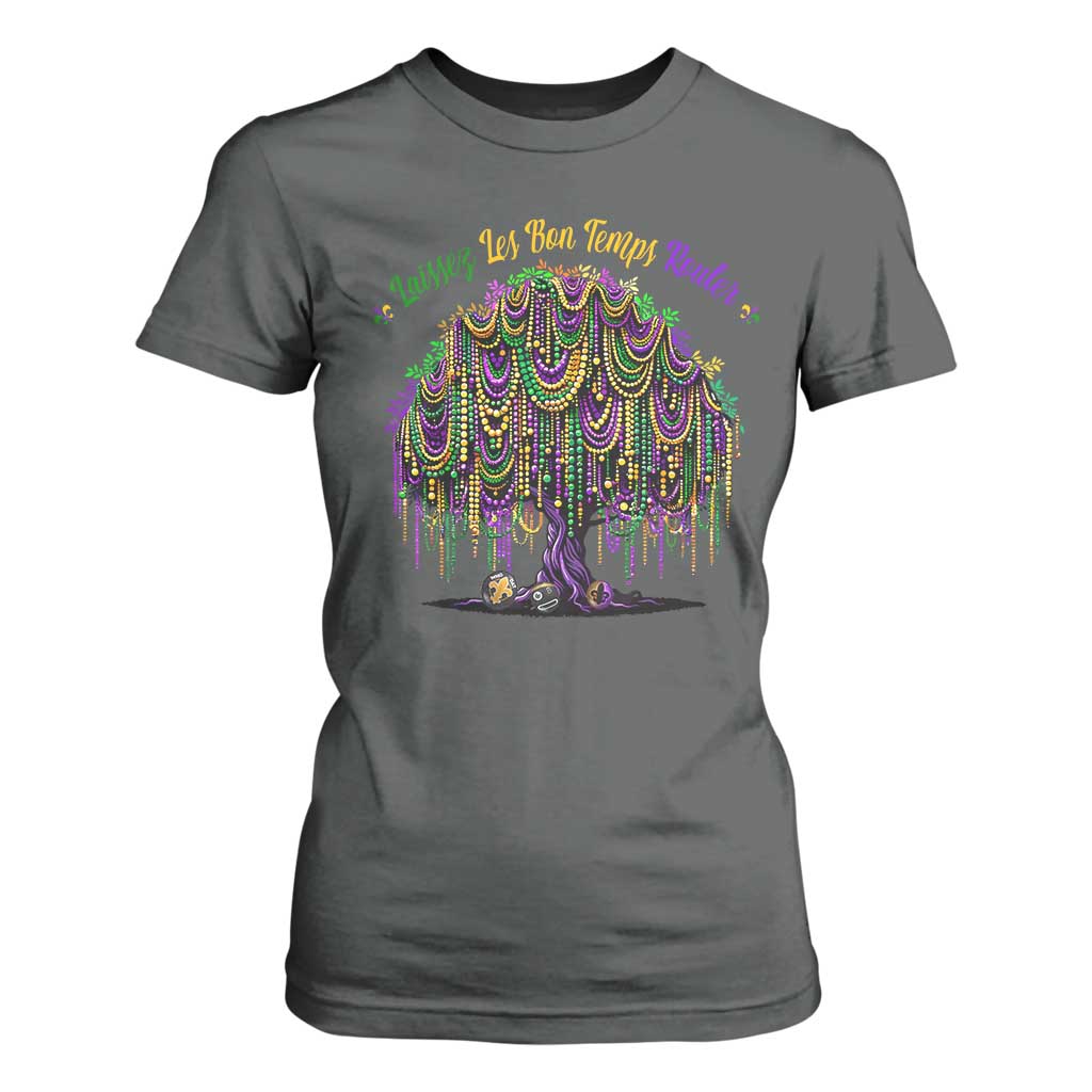 Funny Mardi Gras Bead Tree Carnival New Orleans Coconut T Shirt For Women TS11 Dark Heather Print Your Wear