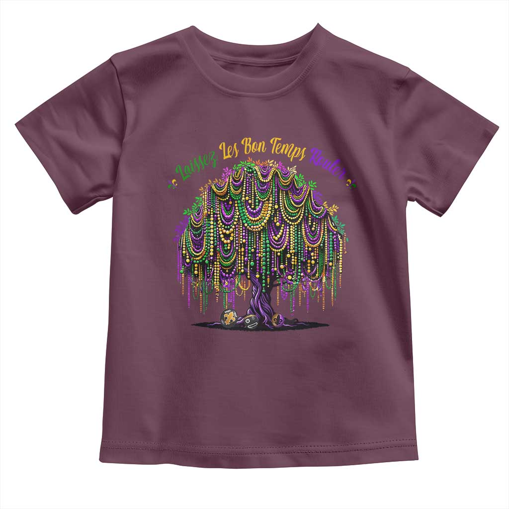 Funny Mardi Gras Bead Tree Carnival New Orleans Coconut Toddler T Shirt TS11 Maroon Print Your Wear