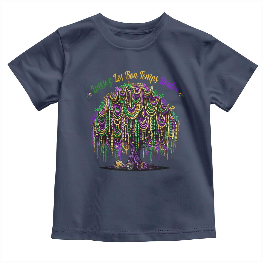 Funny Mardi Gras Bead Tree Carnival New Orleans Coconut Toddler T Shirt TS11 Navy Print Your Wear
