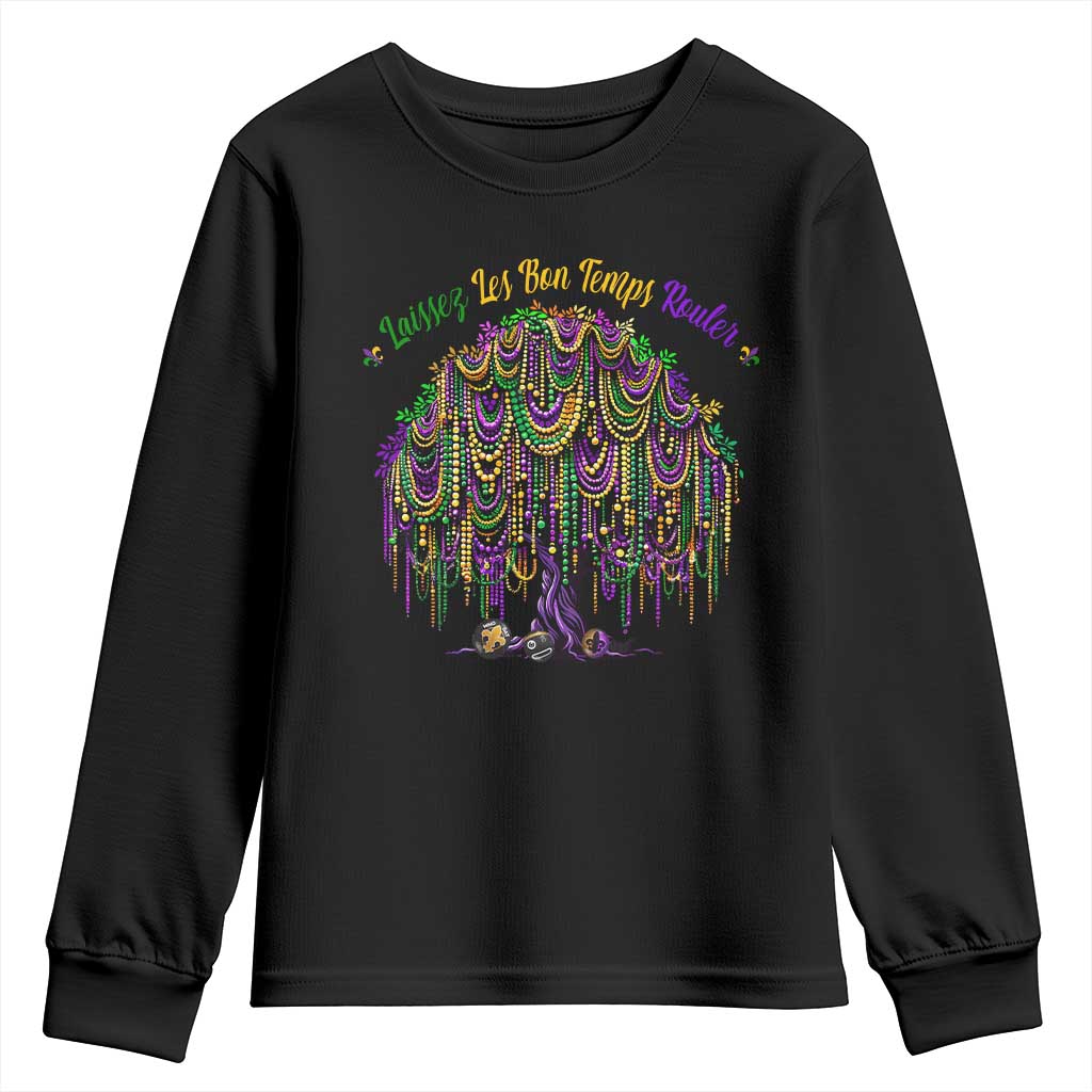 Funny Mardi Gras Bead Tree Carnival New Orleans Coconut Youth Sweatshirt TS11 Black Print Your Wear