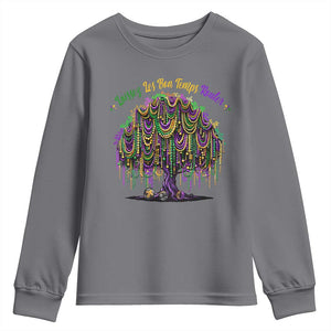 Funny Mardi Gras Bead Tree Carnival New Orleans Coconut Youth Sweatshirt TS11 Charcoal Print Your Wear
