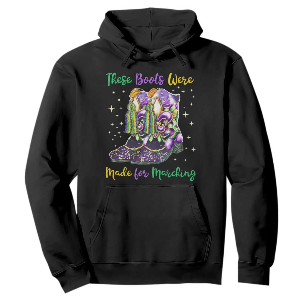 Funny Mardi Gras Hoodie These Boots Were Made For Marching TS11 Black Print Your Wear