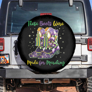 Funny Mardi Gras Spare Tire Cover These Boots Were Made For Marching TS11 No hole Black Print Your Wear