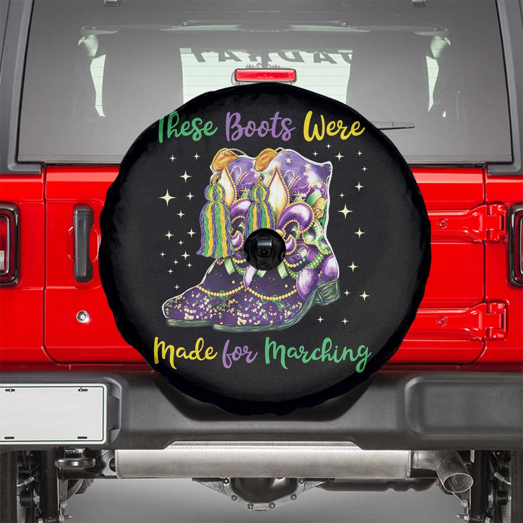 Funny Mardi Gras Spare Tire Cover These Boots Were Made For Marching TS11 Black Print Your Wear