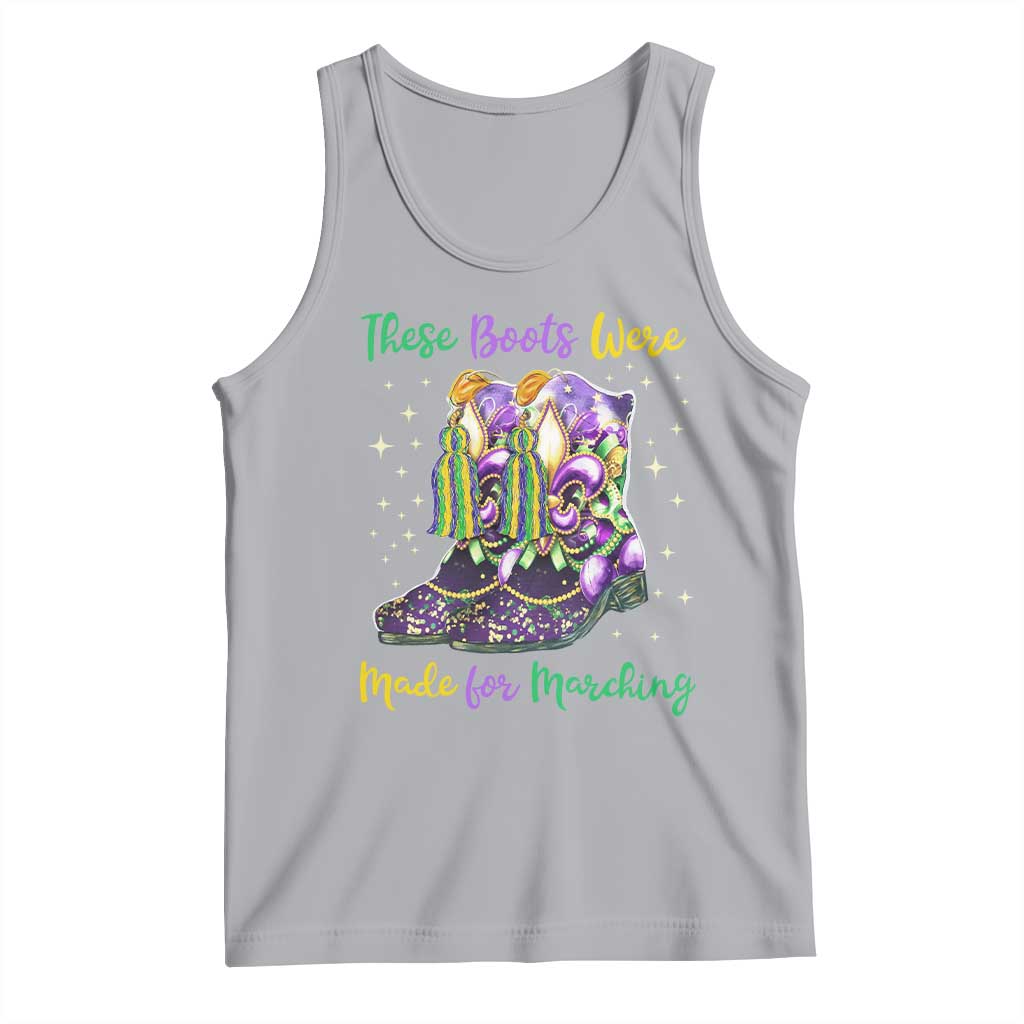 Funny Mardi Gras Tank Top These Boots Were Made For Marching TS11 Athletic Heather Print Your Wear