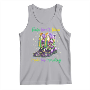Funny Mardi Gras Tank Top These Boots Were Made For Marching TS11 Athletic Heather Print Your Wear