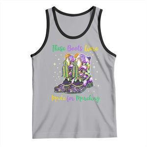 Funny Mardi Gras Tank Top These Boots Were Made For Marching TS11 Athletic Heather Black Print Your Wear