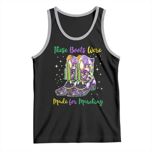 Funny Mardi Gras Tank Top These Boots Were Made For Marching TS11 Black Athletic Heather Print Your Wear