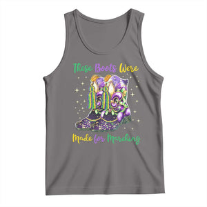 Funny Mardi Gras Tank Top These Boots Were Made For Marching TS11 Deep Heather Print Your Wear