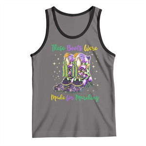Funny Mardi Gras Tank Top These Boots Were Made For Marching TS11 Deep Heather Black Print Your Wear