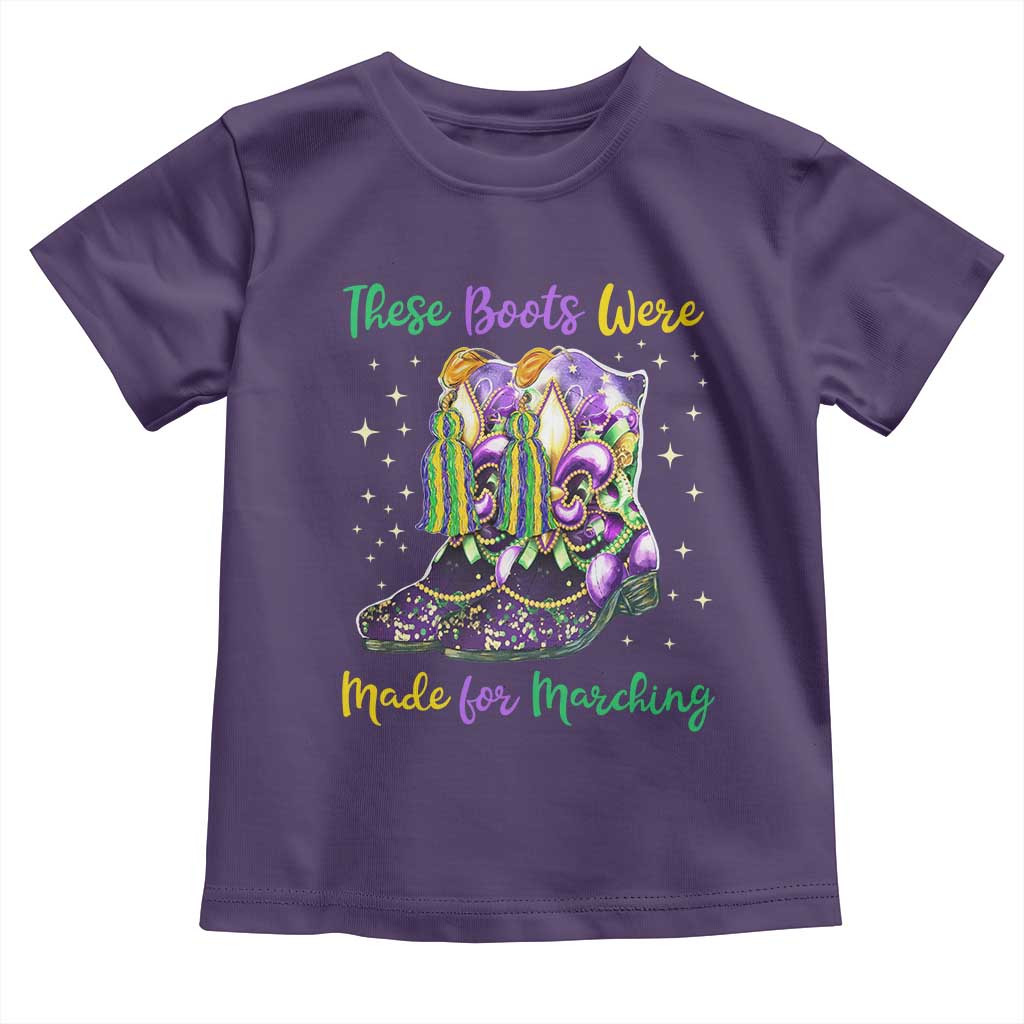 Funny Mardi Gras Toddler T Shirt These Boots Were Made For Marching TS11 Purple Print Your Wear