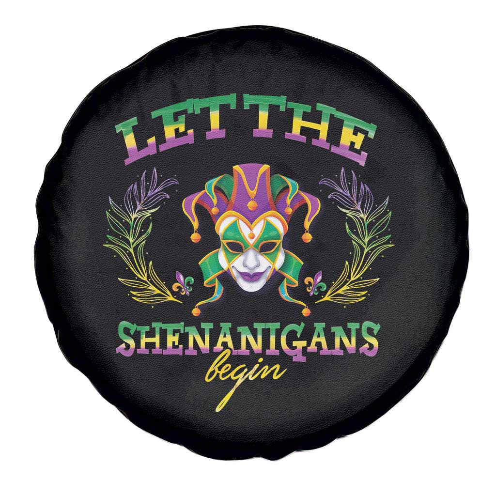 Funny Mardi Gras Spare Tire Cover Let The Shenanigans Begin Jester Hat TS11 Print Your Wear