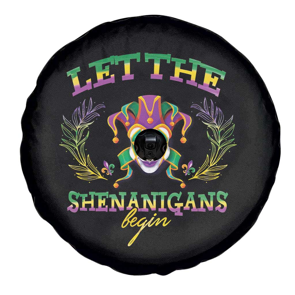 Funny Mardi Gras Spare Tire Cover Let The Shenanigans Begin Jester Hat TS11 Print Your Wear