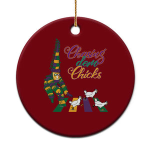 Funny Courir De Mardi Gras Ceramic Ornament Chasing Dem Chicks Carnival TS11 1pc Red Print Your Wear