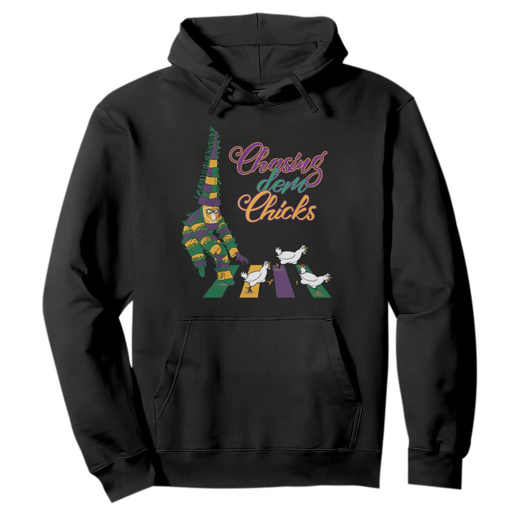 Funny Courir De Mardi Gras Hoodie Chasing Dem Chicks Carnival TS11 Black Print Your Wear