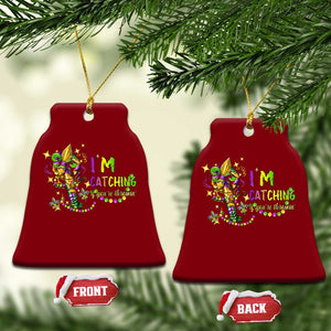 Funny I'm Catchin' If You're Throwin' Mardi Gras Ceramic Ornament Crawfish Beads Fleur De Lys TS11 Print Your Wear