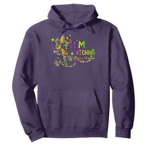 Funny I'm Catchin' If You're Throwin' Mardi Gras Hoodie Crawfish Beads Fleur De Lys TS11 Purple Print Your Wear