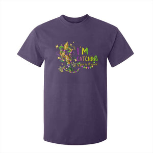 Funny I'm Catchin' If You're Throwin' Mardi Gras T Shirt For Kid Crawfish Beads Fleur De Lys TS11 Purple Print Your Wear