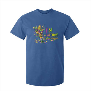 Funny I'm Catchin' If You're Throwin' Mardi Gras T Shirt For Kid Crawfish Beads Fleur De Lys TS11 Royal Blue Print Your Wear