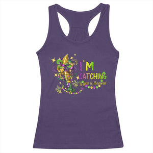 Funny I'm Catchin' If You're Throwin' Mardi Gras Racerback Tank Top Crawfish Beads Fleur De Lys TS11 Purple Print Your Wear