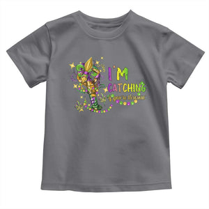 Funny I'm Catchin' If You're Throwin' Mardi Gras Toddler T Shirt Crawfish Beads Fleur De Lys TS11 Charcoal Print Your Wear