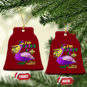 Funny Mardi Gras Pelican Ceramic Ornament I'm Catchin' If You're Throwin' Beads Doubloons TS11 Print Your Wear