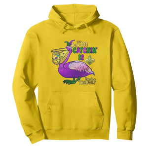 Funny Mardi Gras Pelican Hoodie I'm Catchin' If You're Throwin' Beads Doubloons TS11 Daisy Print Your Wear