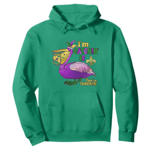 Funny Mardi Gras Pelican Hoodie I'm Catchin' If You're Throwin' Beads Doubloons TS11 Irish Green Print Your Wear