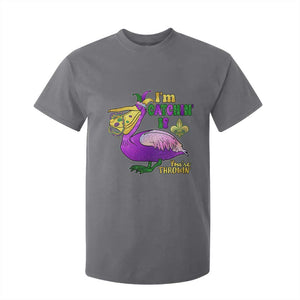 Funny Mardi Gras Pelican T Shirt For Kid I'm Catchin' If You're Throwin' Beads Doubloons TS11 Charcoal Print Your Wear