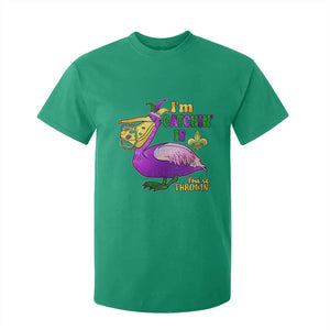 Funny Mardi Gras Pelican T Shirt For Kid I'm Catchin' If You're Throwin' Beads Doubloons TS11 Irish Green Print Your Wear
