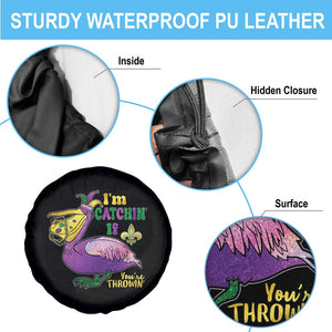 Funny Mardi Gras Pelican Spare Tire Cover I'm Catchin' If You're Throwin' Beads Doubloons TS11 Print Your Wear