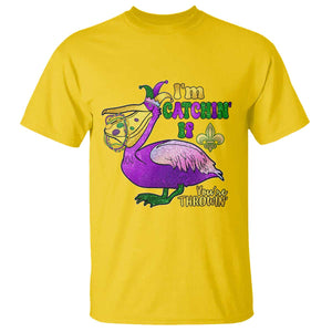 Funny Mardi Gras Pelican T Shirt I'm Catchin' If You're Throwin' Beads Doubloons TS11 Daisy Print Your Wear