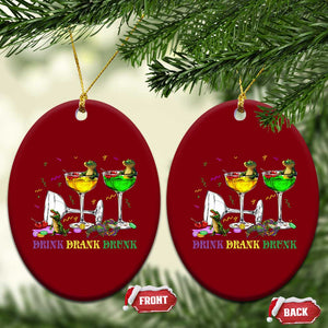Funny Mardi Gras Drinking Ceramic Ornament Drink Drank Drunk Glass Of Wine Alligators TS11 Print Your Wear