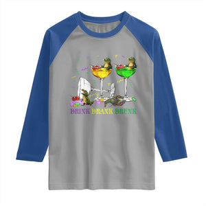 Funny Mardi Gras Drinking Raglan Shirt Drink Drank Drunk Glass Of Wine Alligators TS11 Sport Gray Royal Print Your Wear