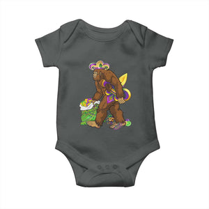 Funny Bigfoot Carnival Mardi Gras Party Baby Onesie TS11 Dark Heather Print Your Wear