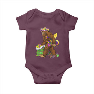 Funny Bigfoot Carnival Mardi Gras Party Baby Onesie TS11 Maroon Print Your Wear