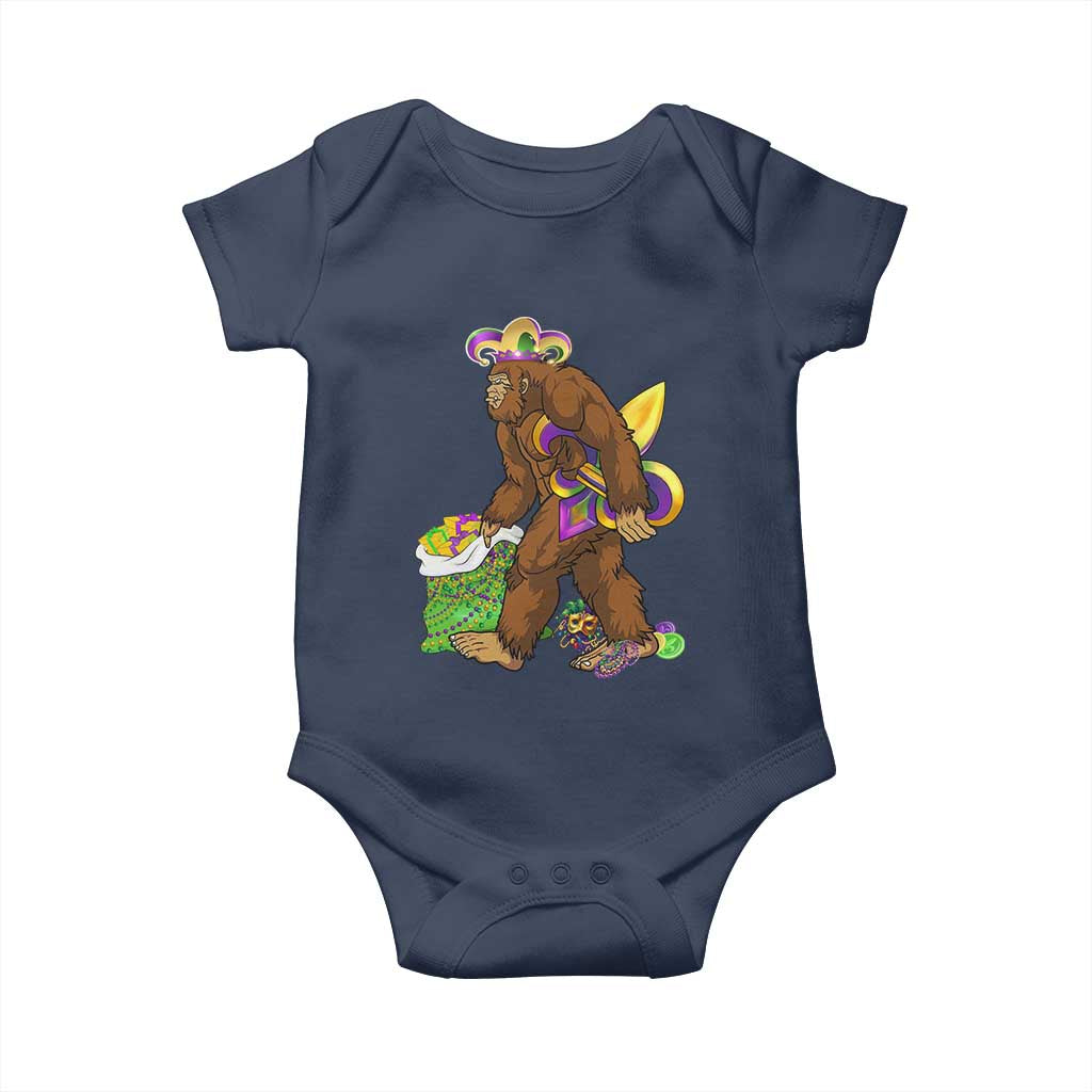 Funny Bigfoot Carnival Mardi Gras Party Baby Onesie TS11 Navy Print Your Wear